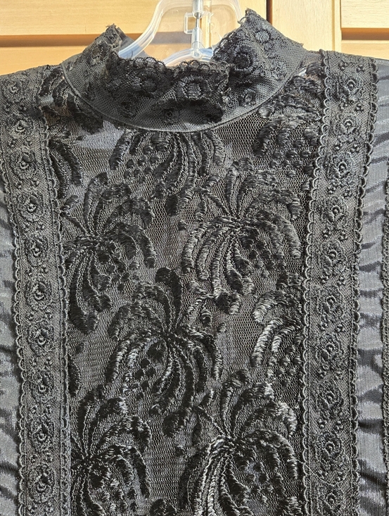 Anne Bruse Vintage Romantic 70s Blouse Victorian EU 38 Black - Picture 3 of 9